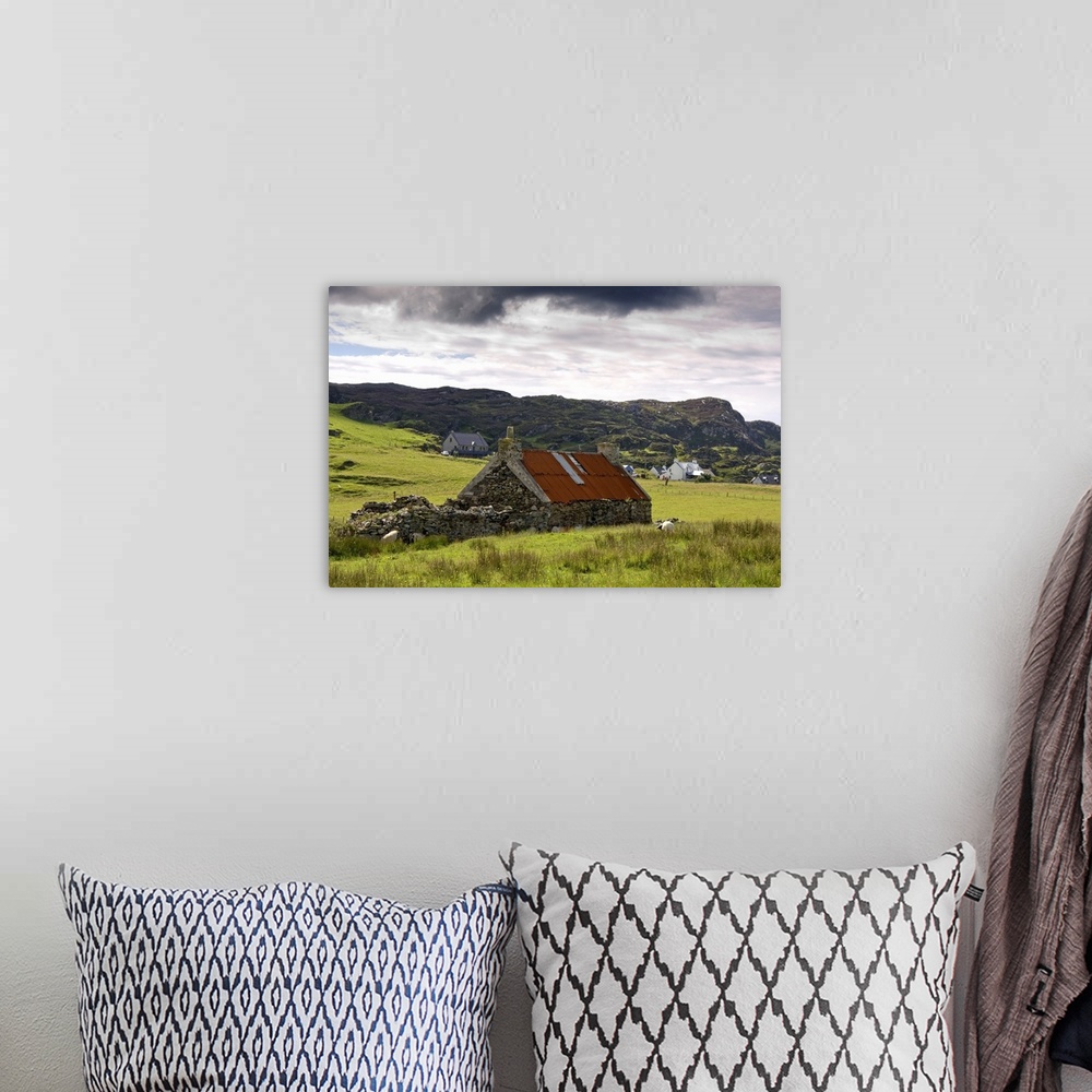 A bohemian room featuring Stone Farmhouse And Surrounding Field, Isle Of Colonsay, Scotland
