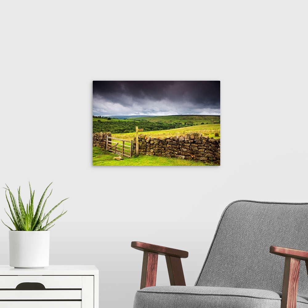 A modern room featuring Stone Fence, Yorkshire, England