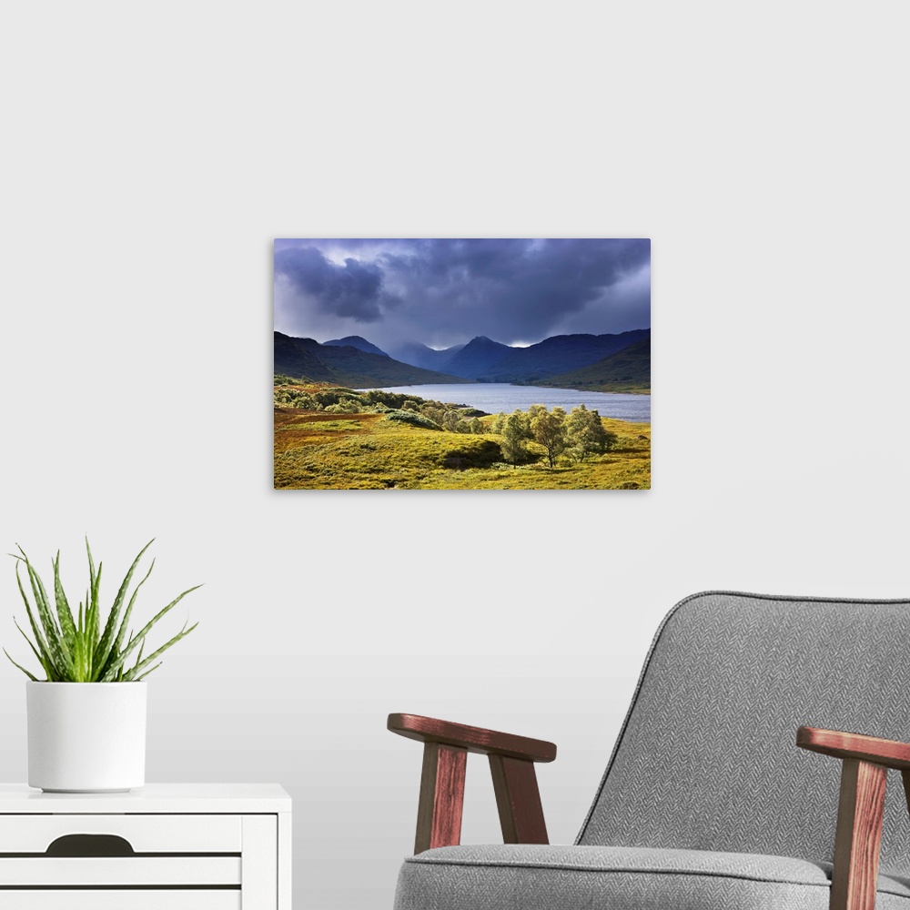 A modern room featuring Storm Cloud over Loch Arklet, Glen Arklet, Trossachs, Scotland