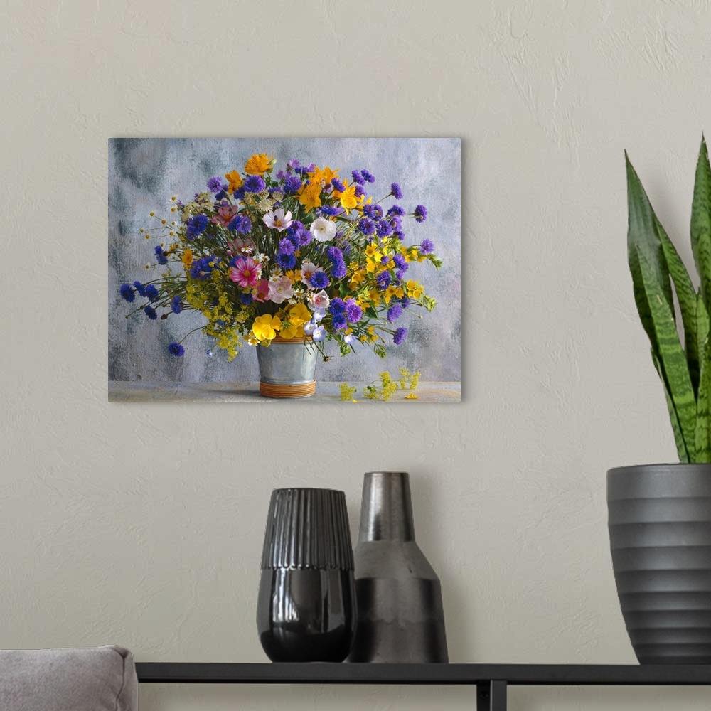 A modern room featuring Summer flower bouquet
