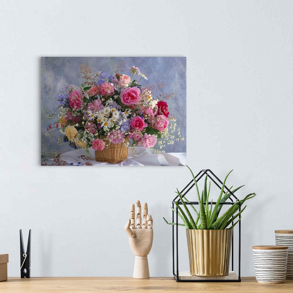 A bohemian room featuring Summer flower bouquet