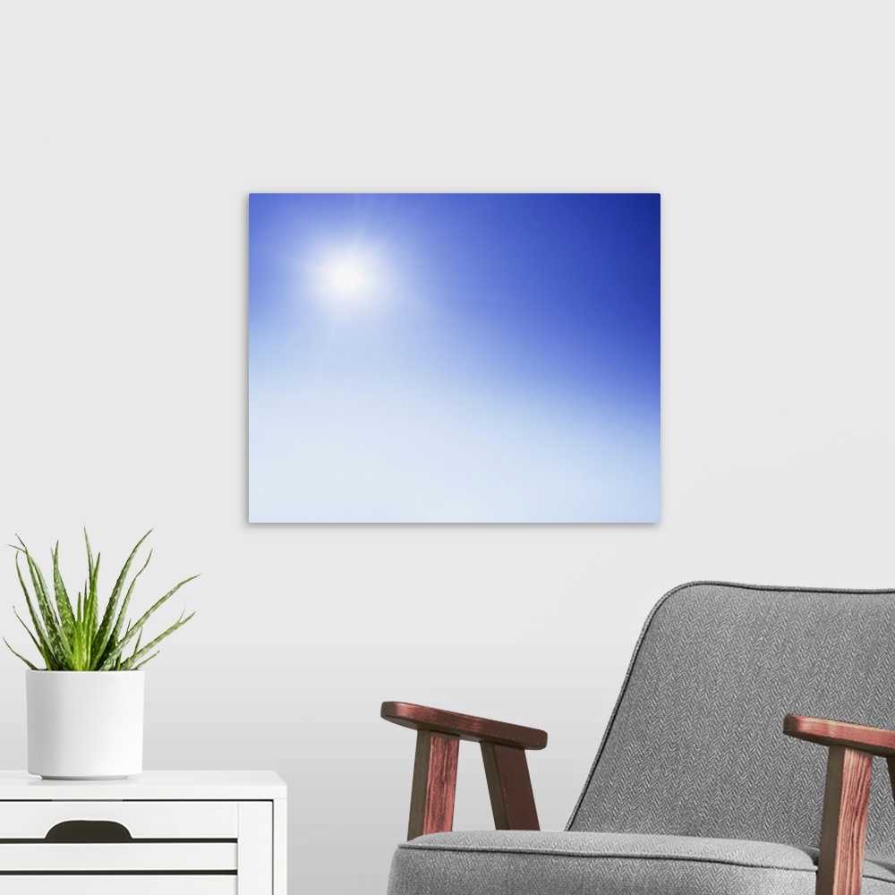 A modern room featuring Sun In A Clear Sky