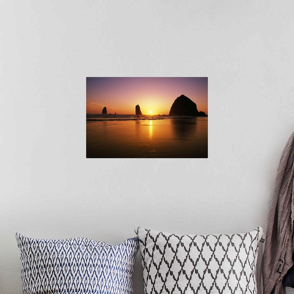 A bohemian room featuring Sunset At Cannon Beach, Oregon Coast, Oregon, USA