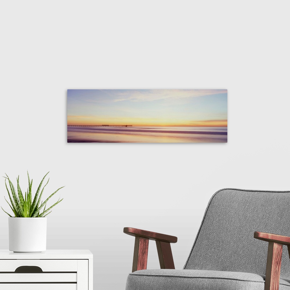 A modern room featuring Sunset At Ocean Beach, San Diego, California