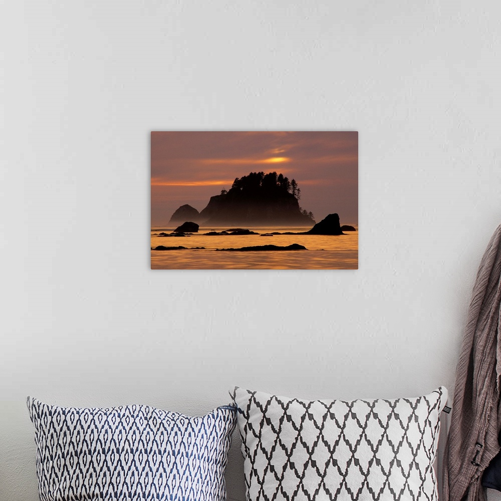 A bohemian room featuring Sunset At Olympic National Park, Cape Alava, Washington State