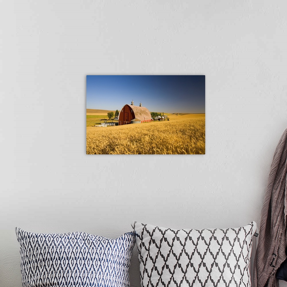 A bohemian room featuring Sunset Barn And Wheat Field, Steptoe Butte, Washington