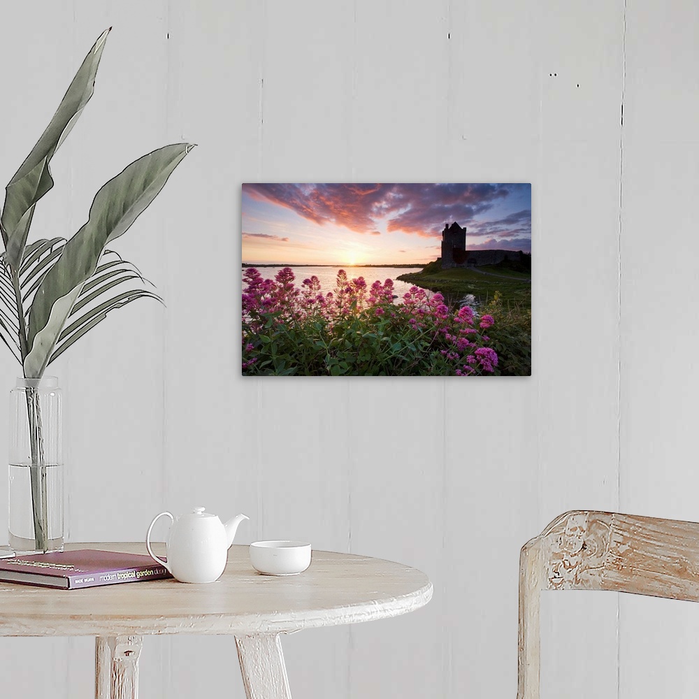 A farmhouse room featuring Sunset Over Dunguaire Castle, Kinvara, County Galway, Ireland