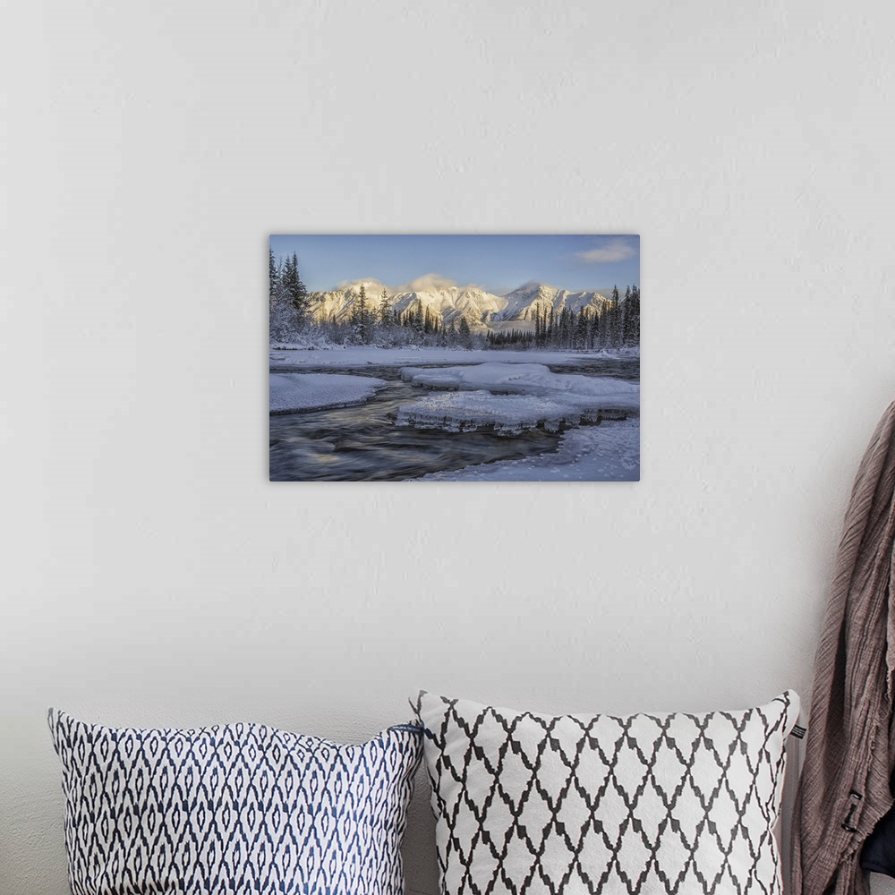 A bohemian room featuring Sunset Over The Wheaton River And Grey Ridge, Yukon, Canada
