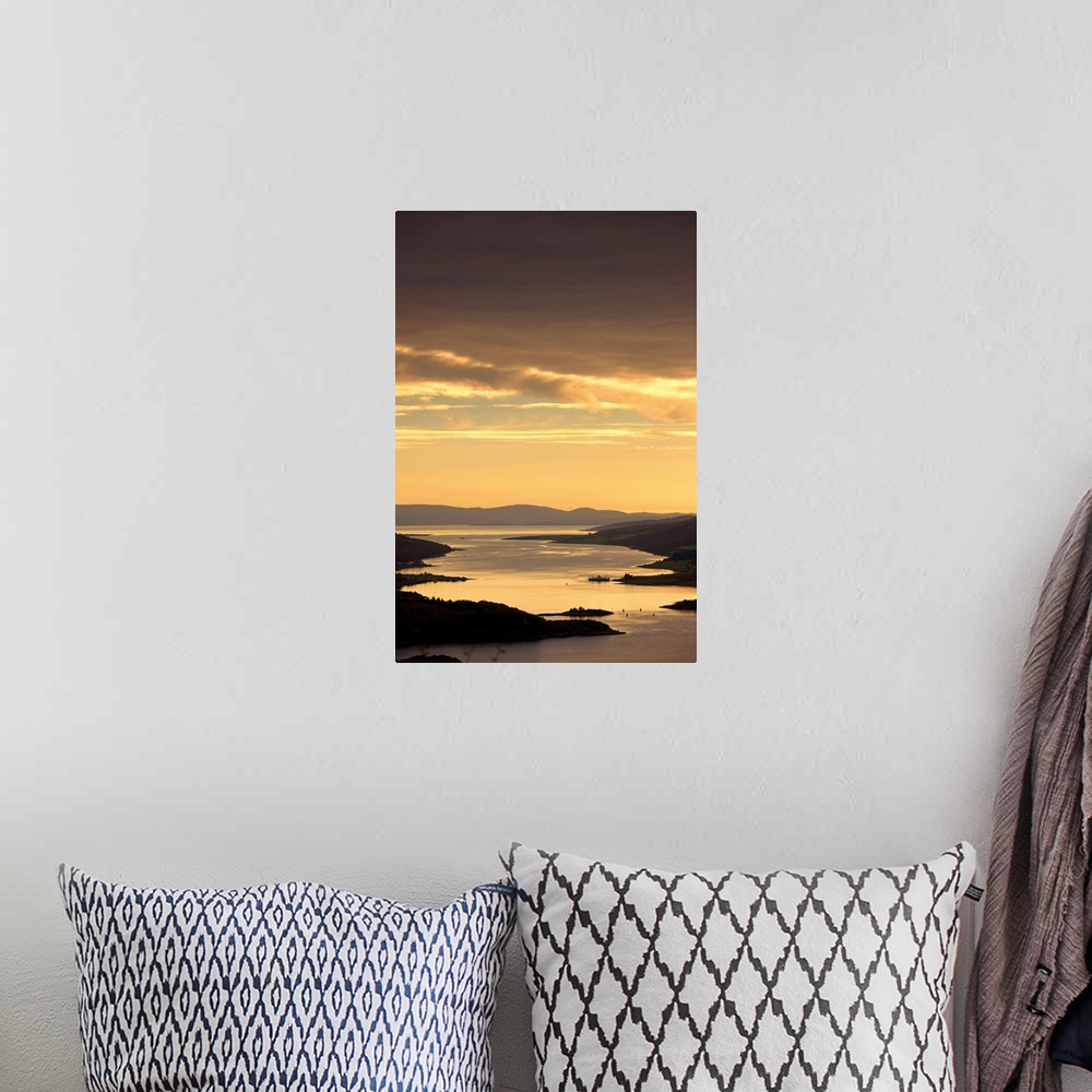 A bohemian room featuring Sunset Over Water, Argyll And Bute, Scotland, UK