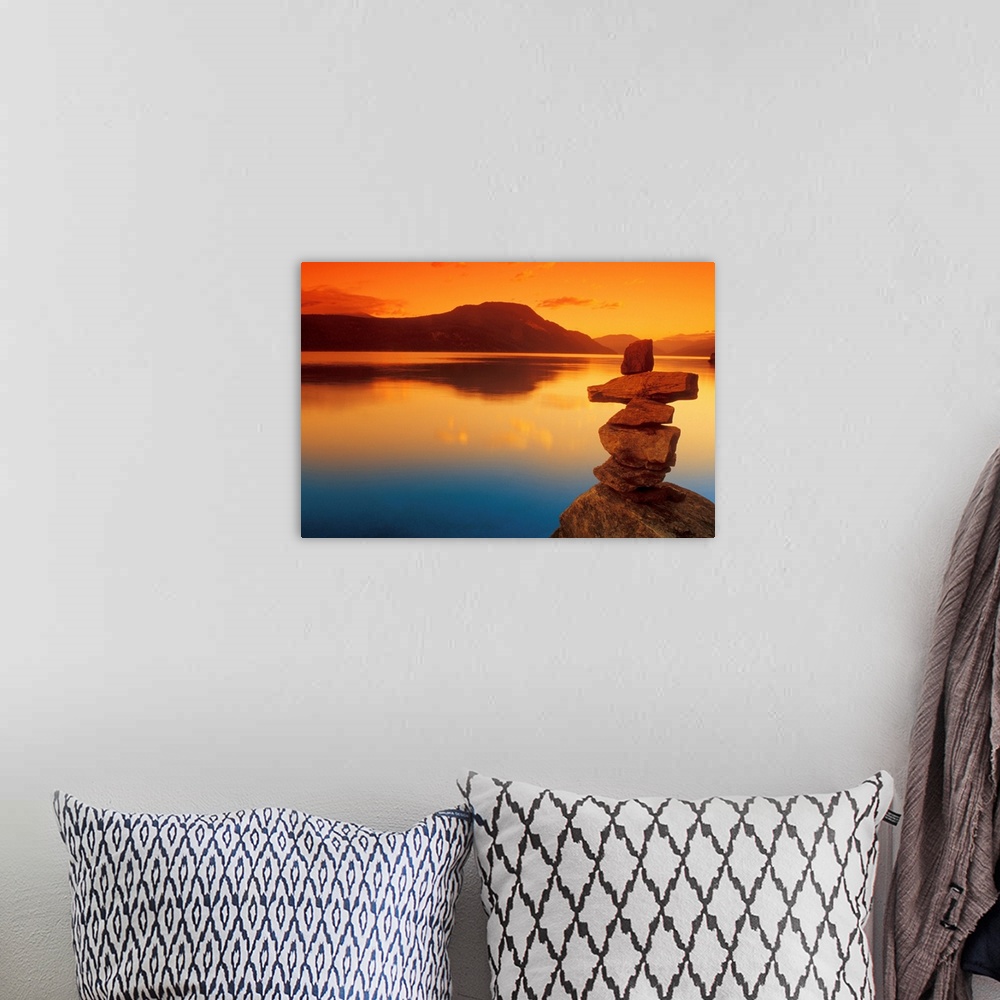 A bohemian room featuring Sunset Over Water, Shuswap Lake, British Columbia, Canada