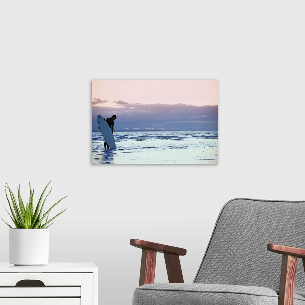 A modern room featuring Surfer In The Shallow Water