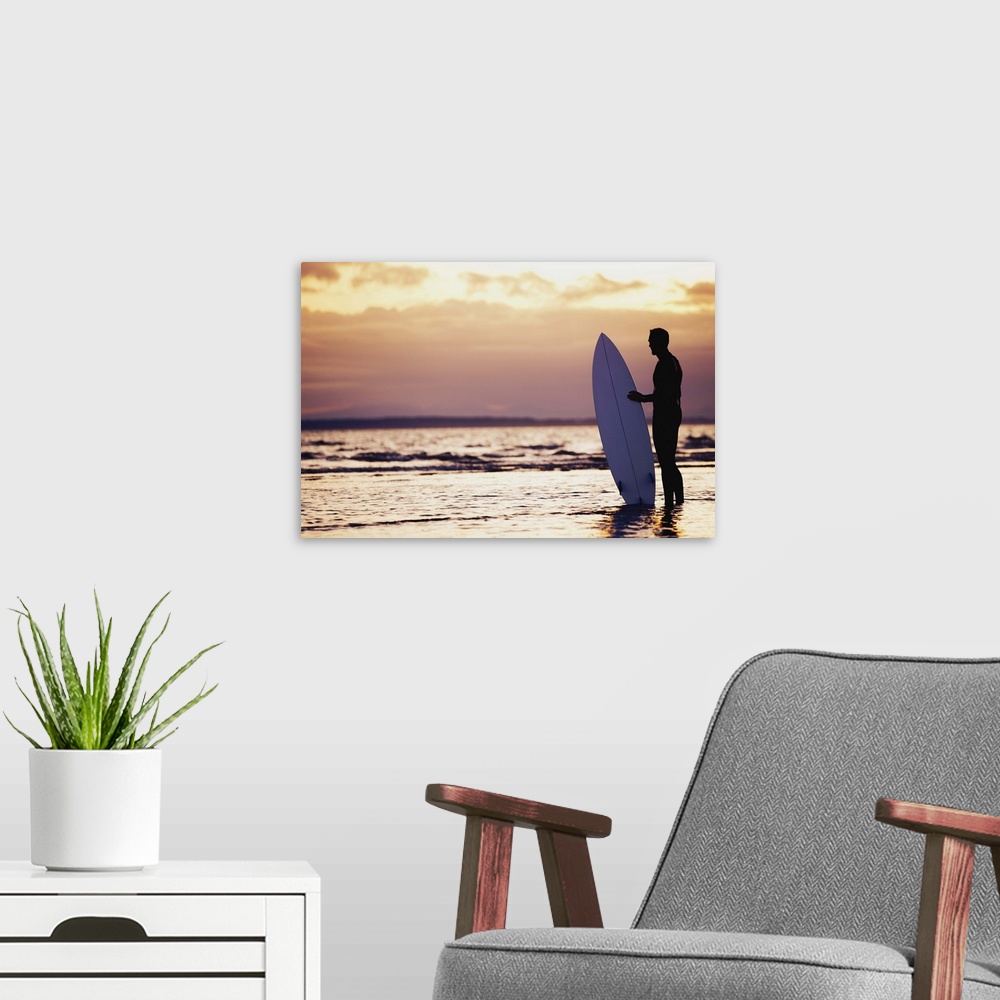 A modern room featuring Surfer Silhouette