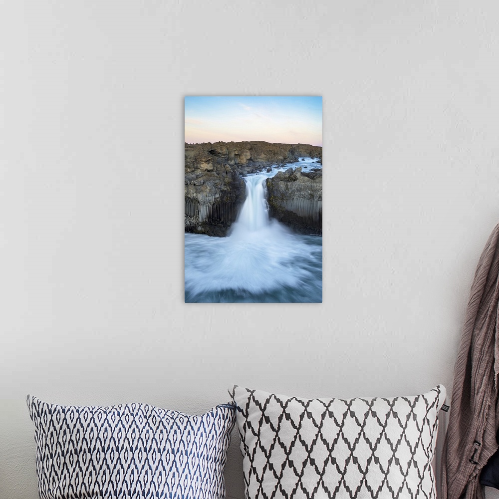 A bohemian room featuring The Basalt Column And Waterfall Known As Aldeyjarfoss In Northern Iceland; Iceland.