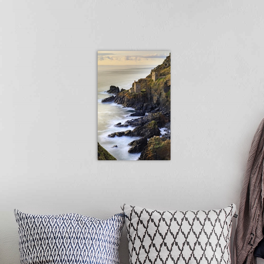 A bohemian room featuring The Crowns Engine Houses at Botallack in Cornwall.