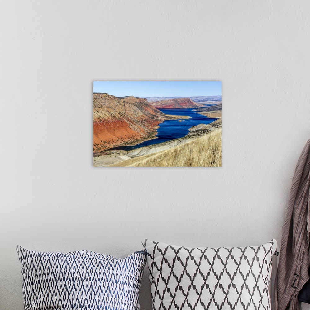 A bohemian room featuring View Of The Flaming Gorge National Recreational Area In Wyoming And Utah; United States Of America