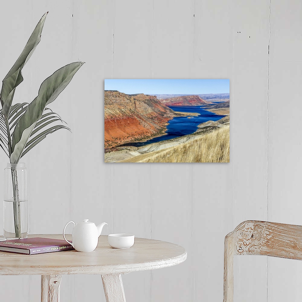 A farmhouse room featuring View Of The Flaming Gorge National Recreational Area In Wyoming And Utah; United States Of America