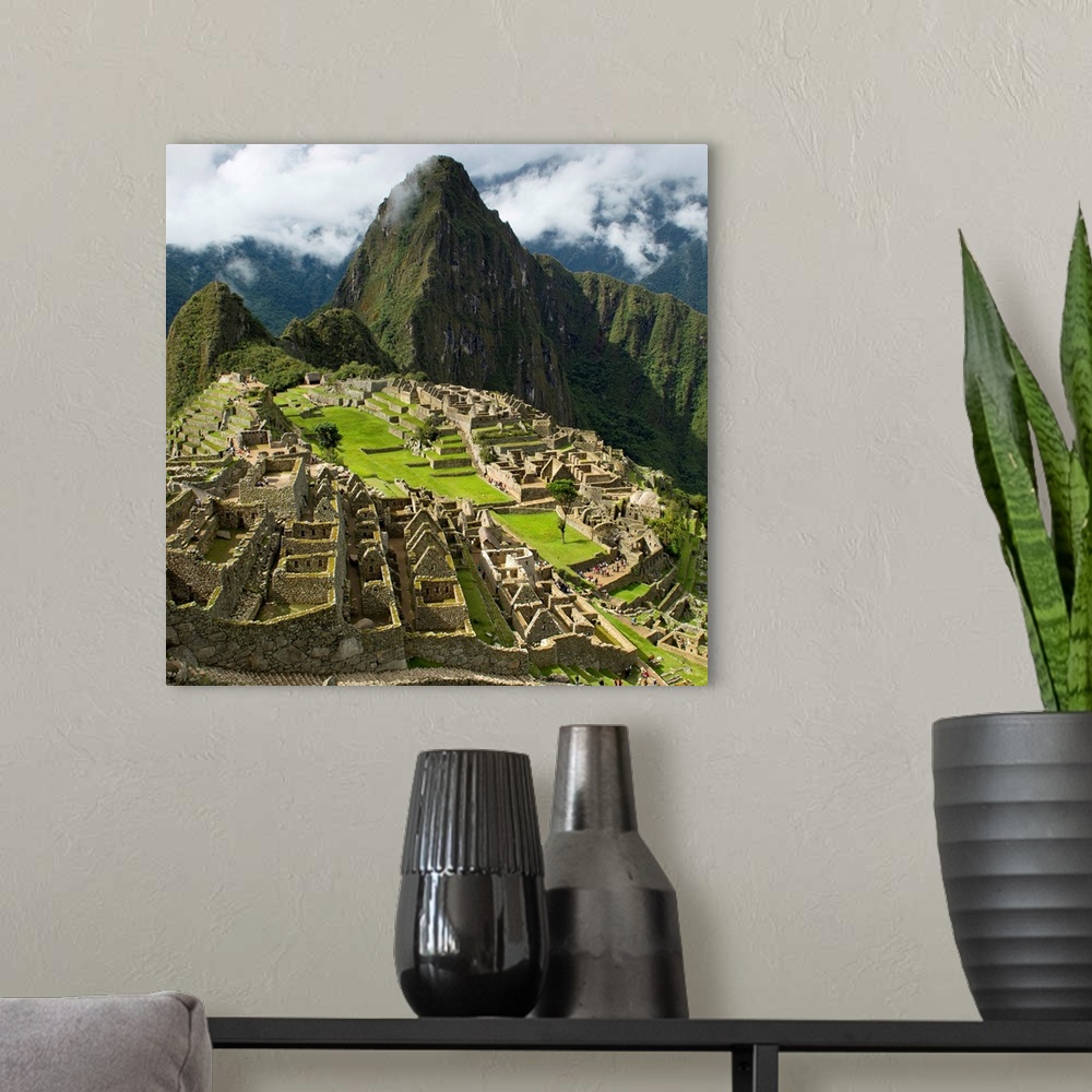 A modern room featuring The Historic Inca Site Machu Picchu; Peru