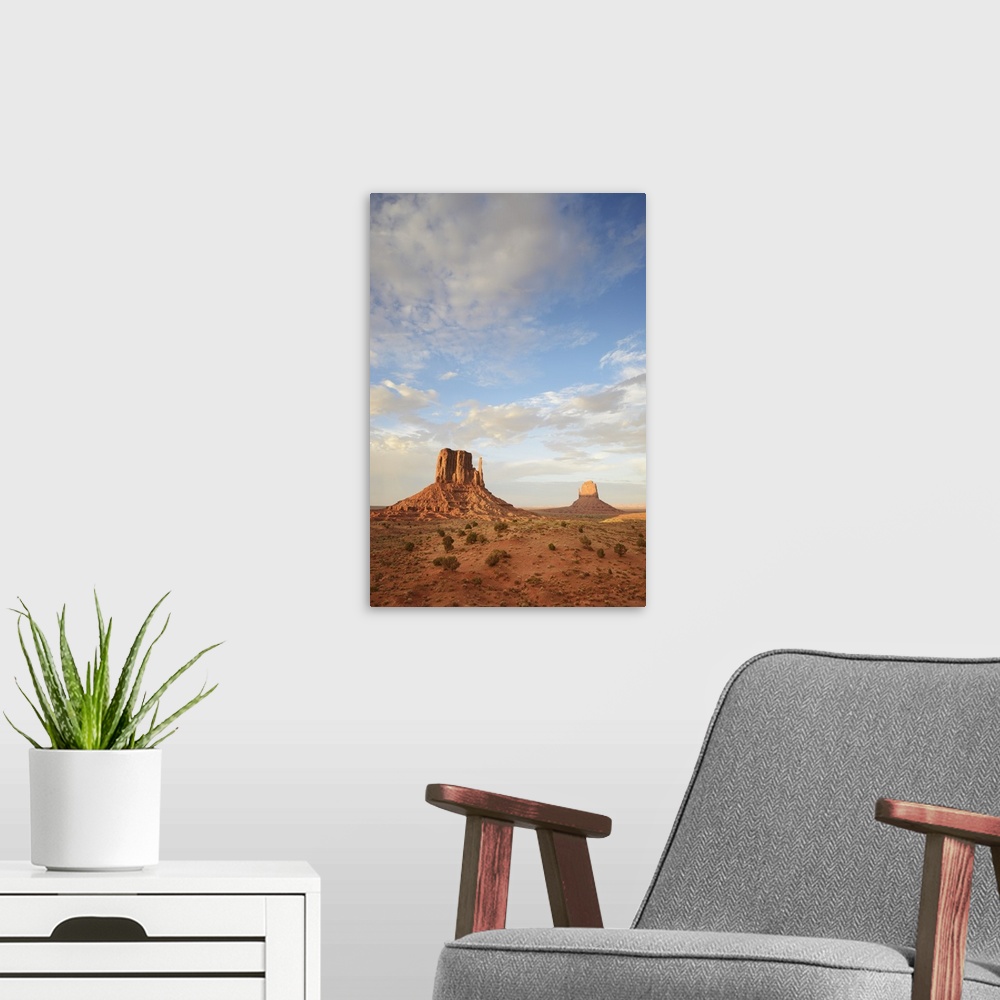 A modern room featuring The Mittens Rock Formation, Monument Valley, Arizona, USA