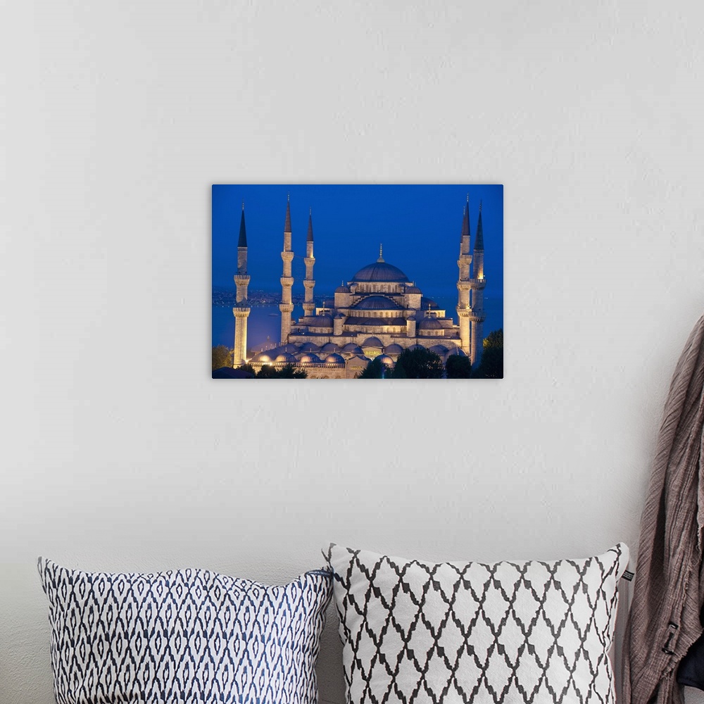 A bohemian room featuring The Sultanahmet Or Blue Mosque At Dusk; Turkey