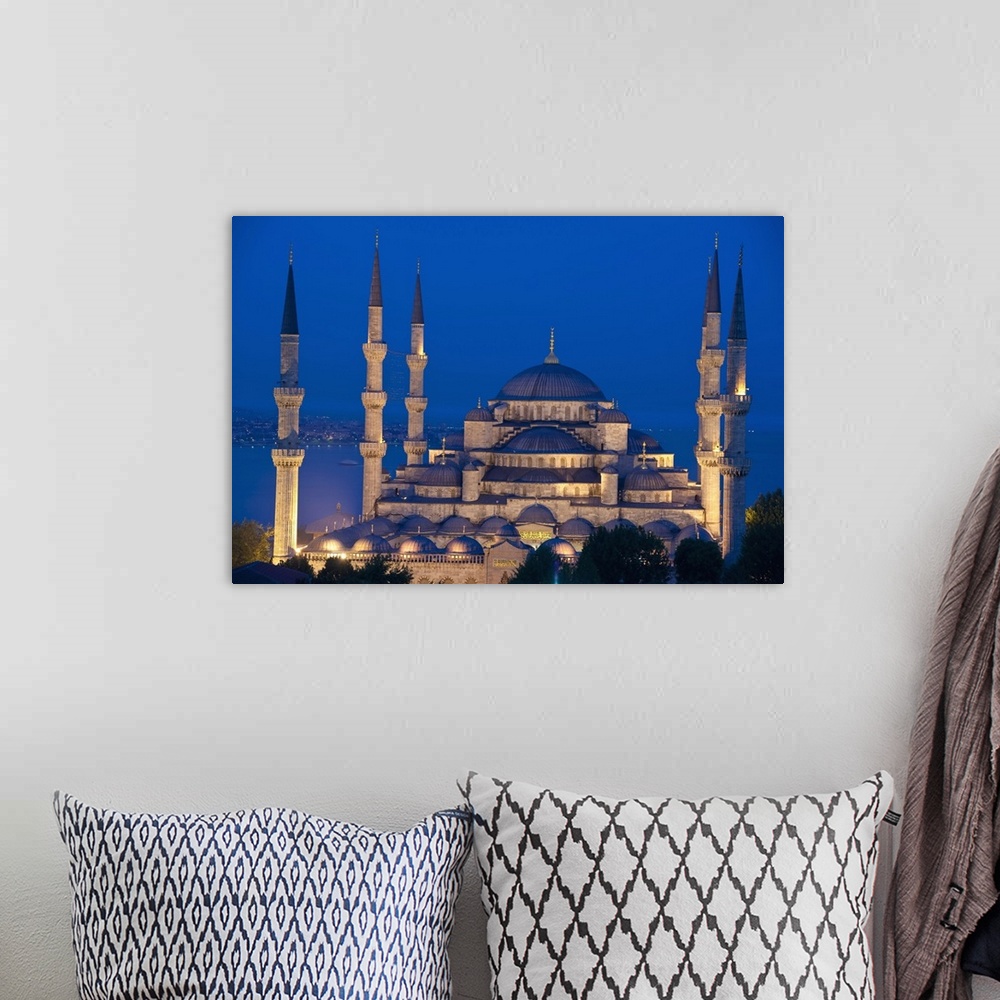A bohemian room featuring The Sultanahmet Or Blue Mosque At Dusk; Turkey
