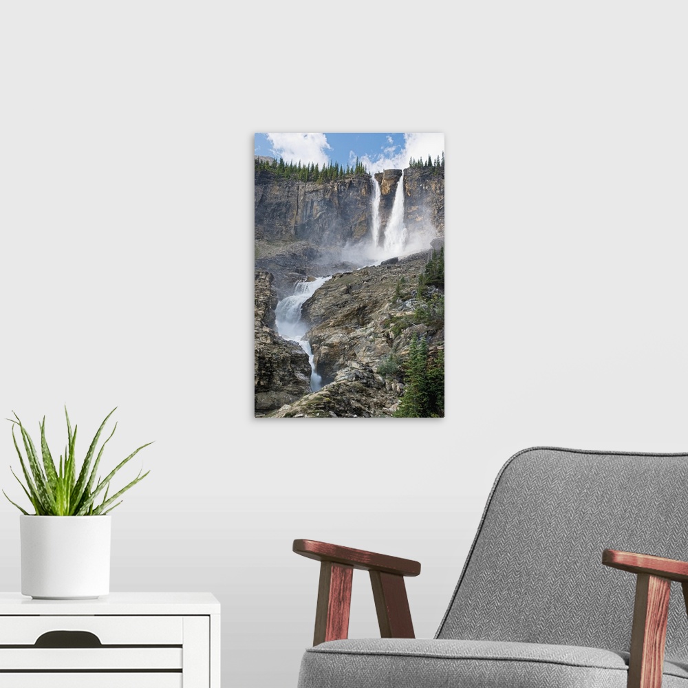 A modern room featuring The Twin Falls In Yoho National Park, British Columbia, Canada