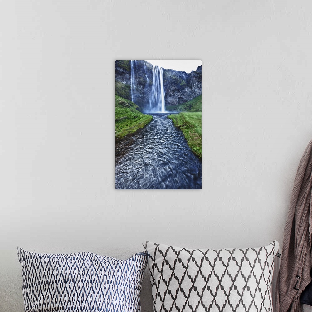 A bohemian room featuring The waterfall Seljalandsfoss along the southern coast, Iceland
