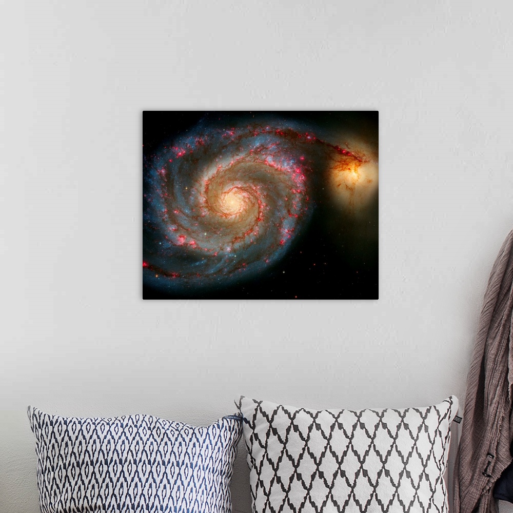 A bohemian room featuring The Whirlpool Galaxy (M51) And Companion Galaxy