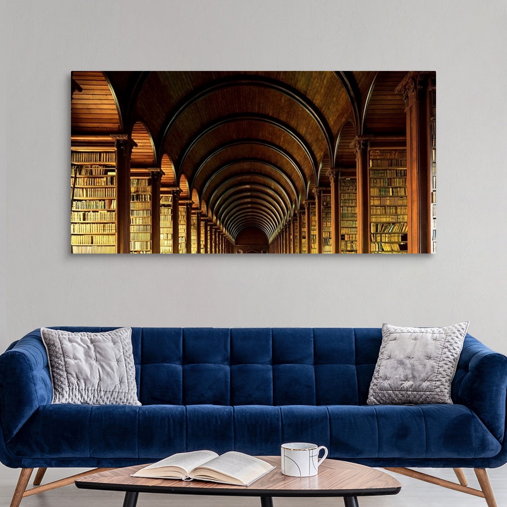A modern room featuring Thomas Burgh Library, Trinity College, Dublin, Ireland