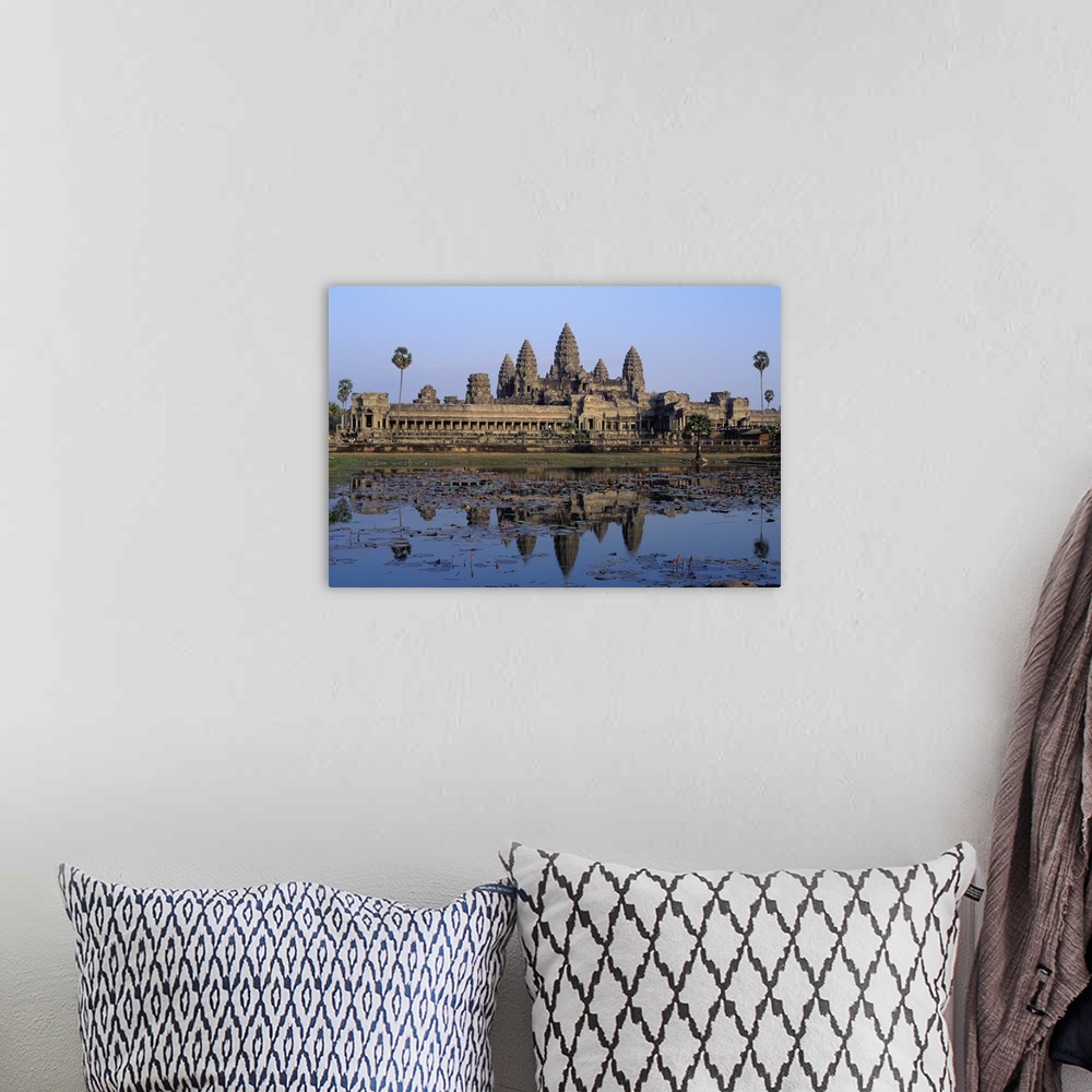 A bohemian room featuring Towers Of Angkor Wat And Lake