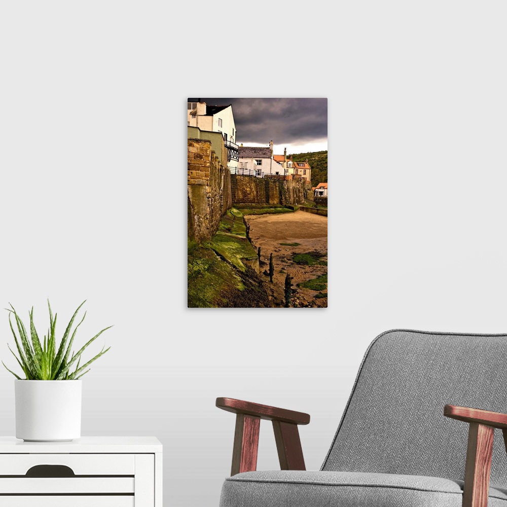 A modern room featuring Town Of Staithes. North Yorkshire, England, UK.