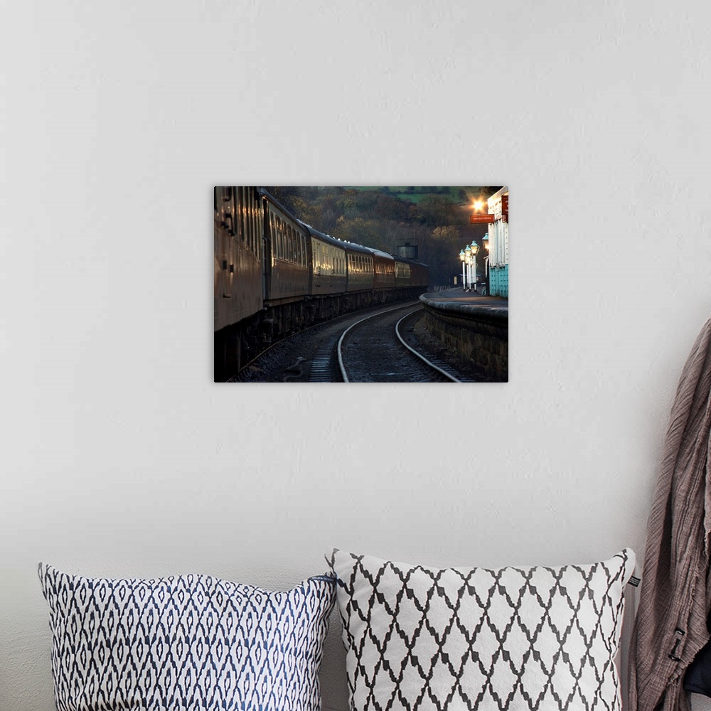 A bohemian room featuring Train At Station At Dusk, Pickering, North Yorkshire, England