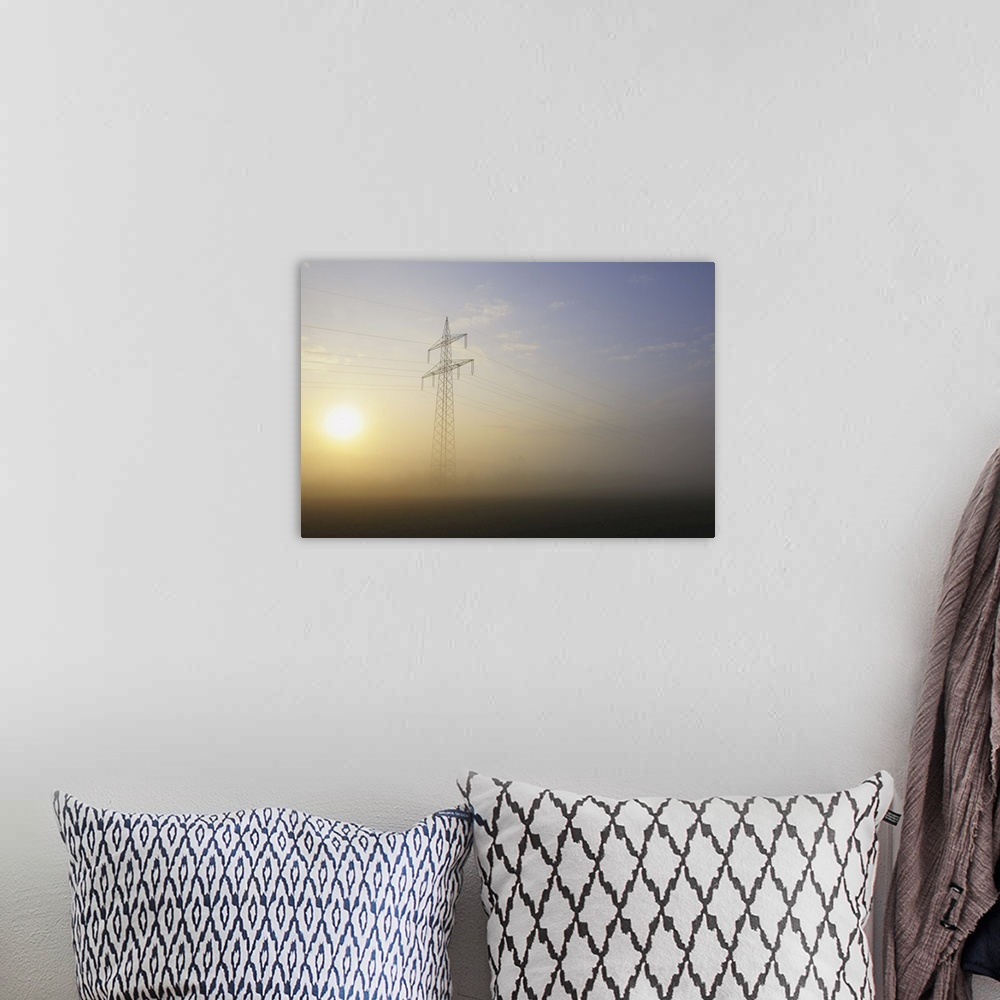 A bohemian room featuring Transmission Tower at Sunrise, Aschaffenburg, Bavaria, Germany