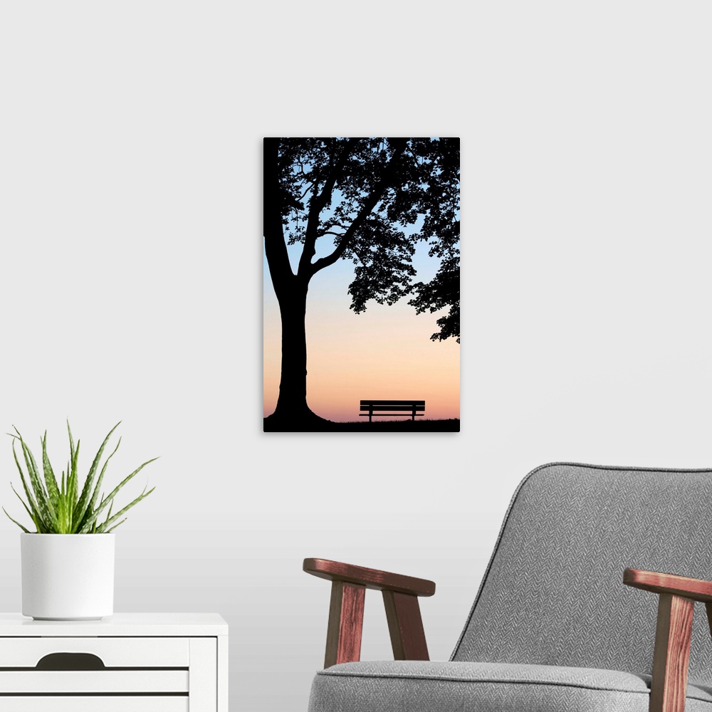 A modern room featuring Tree And Bench Silhouette, Niagara-On-The-Lake, Ontario, Canada