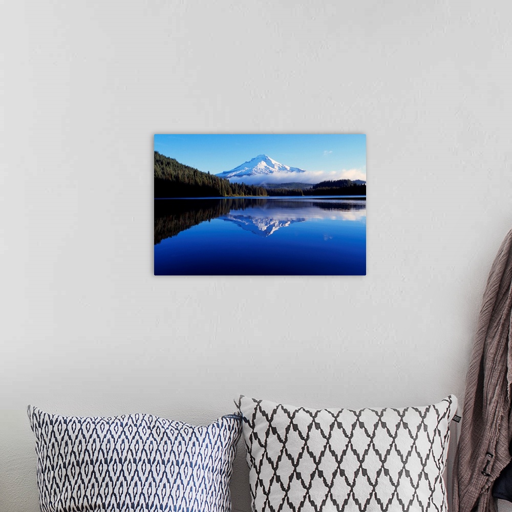 A bohemian room featuring Trillium Lake With Reflection Of Mount Hood, Mount Hood National Forest