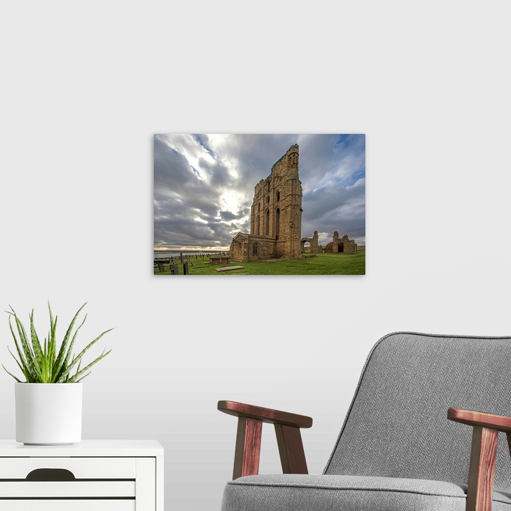 A modern room featuring Tynemouth priory.Tynemouth tyne and wear england.