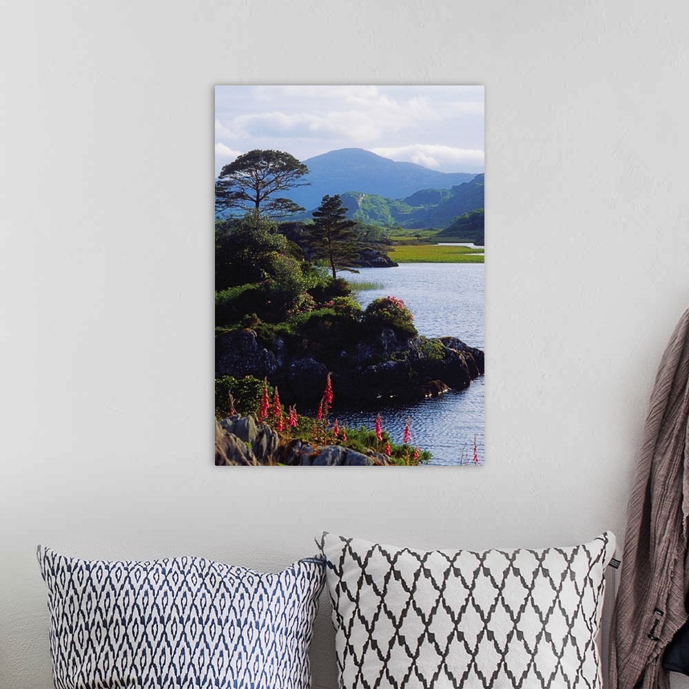 A bohemian room featuring Upper Lake, Killarney, Co Kerry, Ireland; Lake With Mountain In The Distance