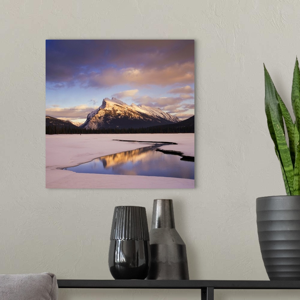 A modern room featuring Vermilion Lake And Mount Rundle, Banff National Park, Alberta, Canada