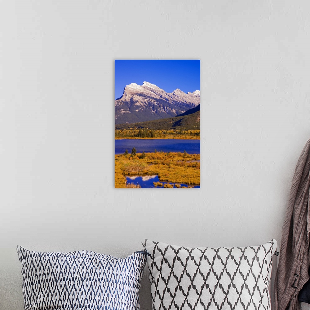 A bohemian room featuring Vermilion Lakes And Mount Rundle In Banff National Park, Alberta, Canada