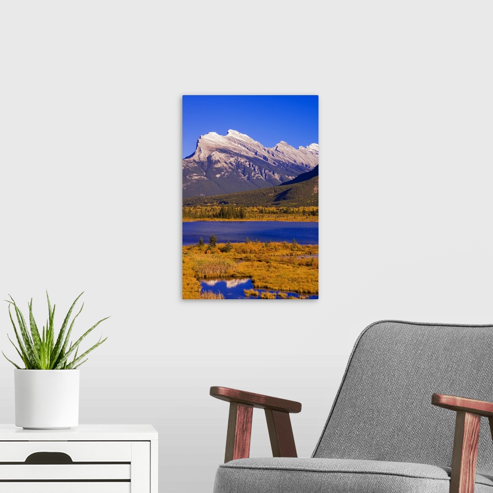 A modern room featuring Vermilion Lakes And Mount Rundle In Banff National Park, Alberta, Canada