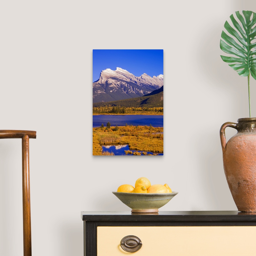 A traditional room featuring Vermilion Lakes And Mount Rundle In Banff National Park, Alberta, Canada