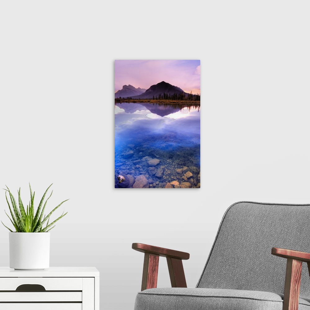 A modern room featuring Vermilion Lakes, Mount Rundle, Banff National Park, Alberta, Canada