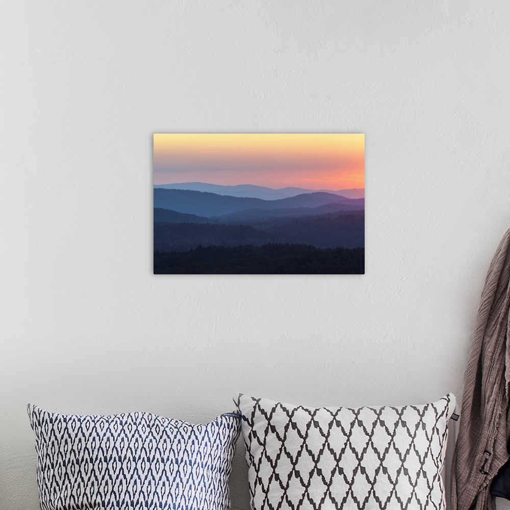 A bohemian room featuring View from Lusen mountain over the Bavarian Forest at sunset at Waldhauser in the Bavarian Forest ...