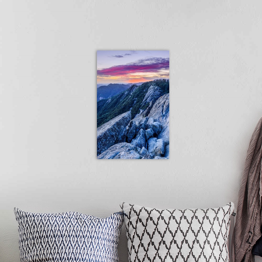 A bohemian room featuring View from Moro Rock at dusk, Sequoia National Park; California, United States of America