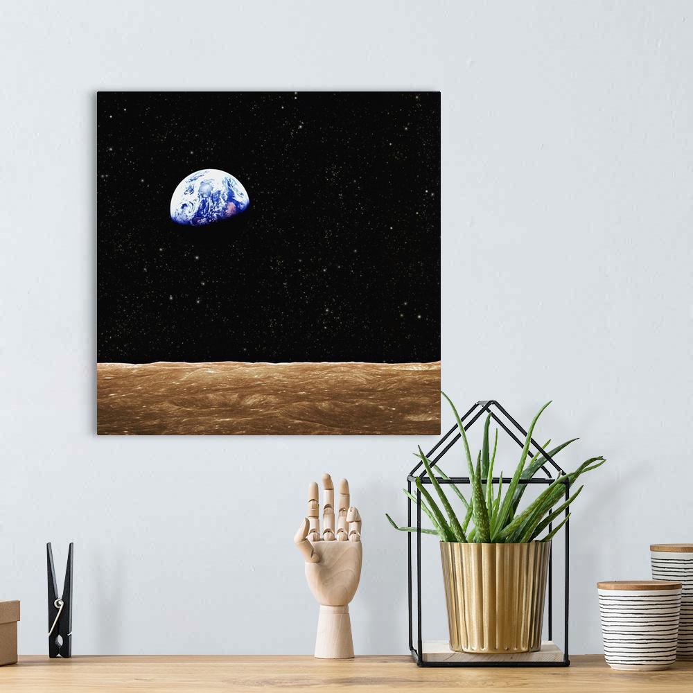 A bohemian room featuring View Of Earth From The Moon's Surface