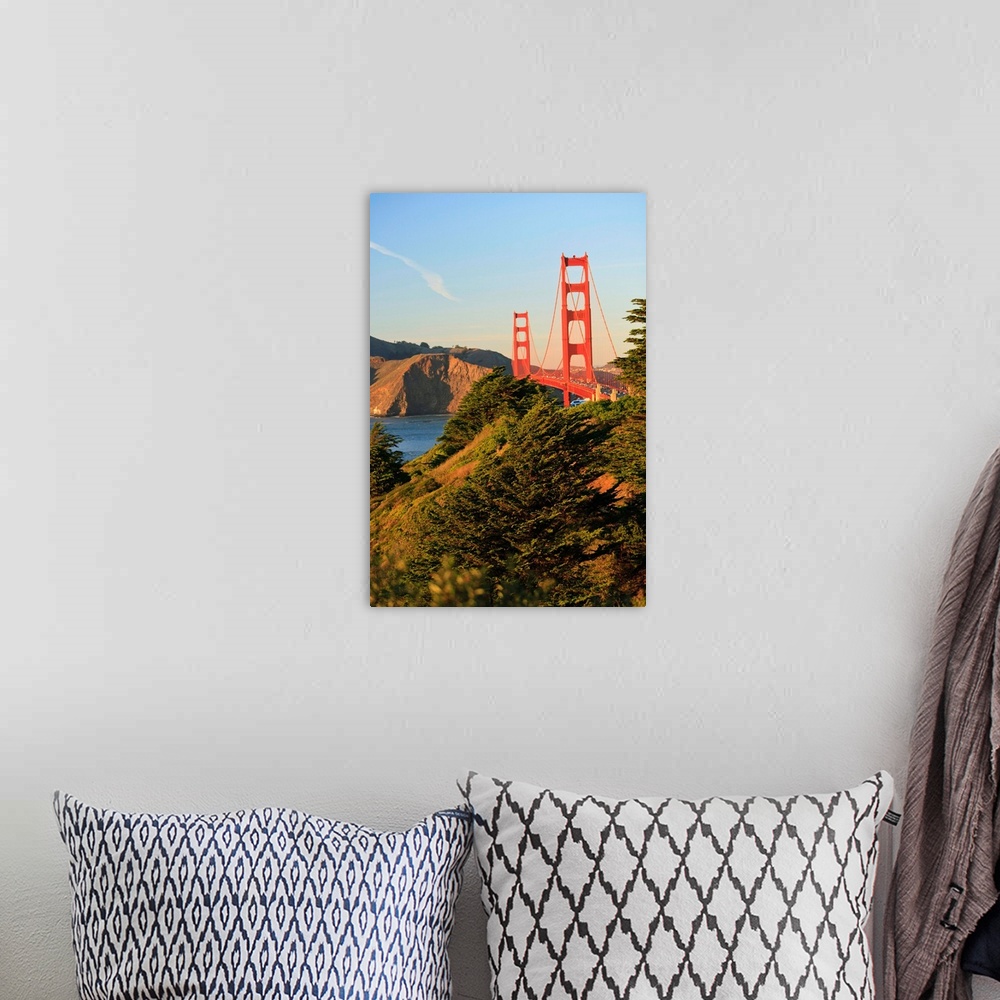 A bohemian room featuring View Of Golden Gate Bridge; San Francisco, California, USA