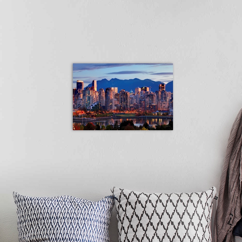 A bohemian room featuring View Of Skyline With Yaletown, Vancouver, British Columbia, Canada