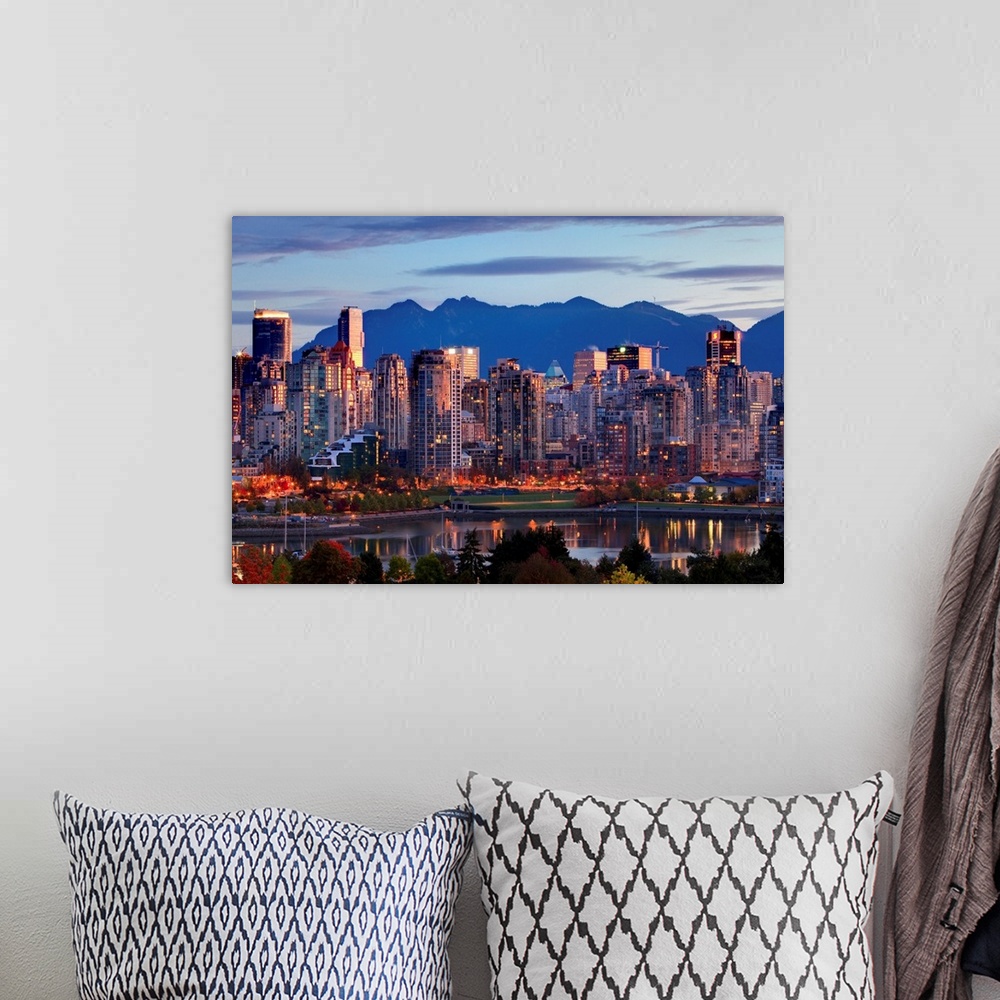 A bohemian room featuring View Of Skyline With Yaletown, Vancouver, British Columbia, Canada