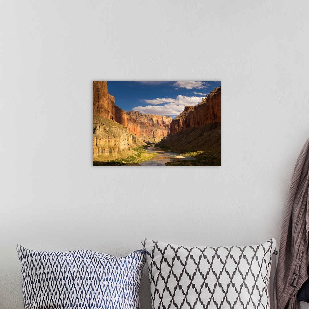 A bohemian room featuring Decorative artwork perfect for the home or office showing the Colorado river as it winds the Gran...