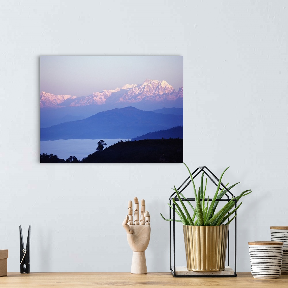 A bohemian room featuring View Of The Himalayas In Gorkha Region; Nepal