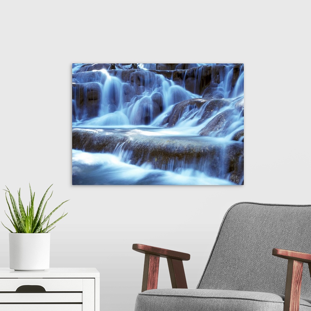 A modern room featuring Water And Rock At Dunns River Falls, Close Up